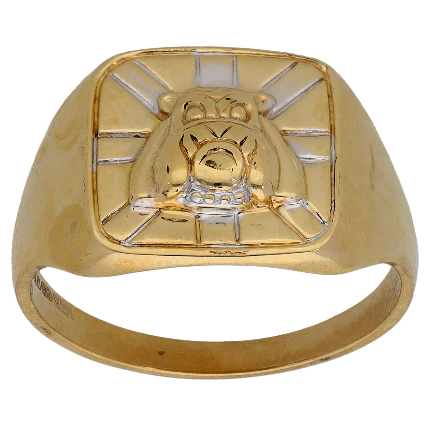 9ct Gold Bulldog Ring Size S