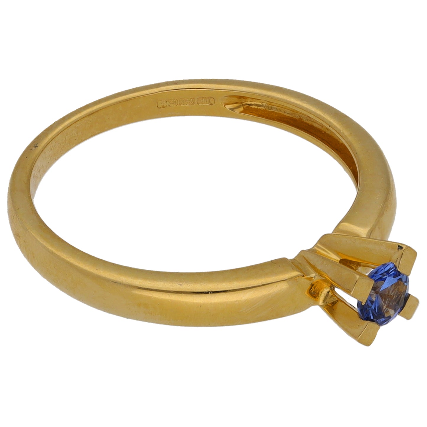 18ct Gold Man Made Sapphire Dress/Cocktail Ring Size N