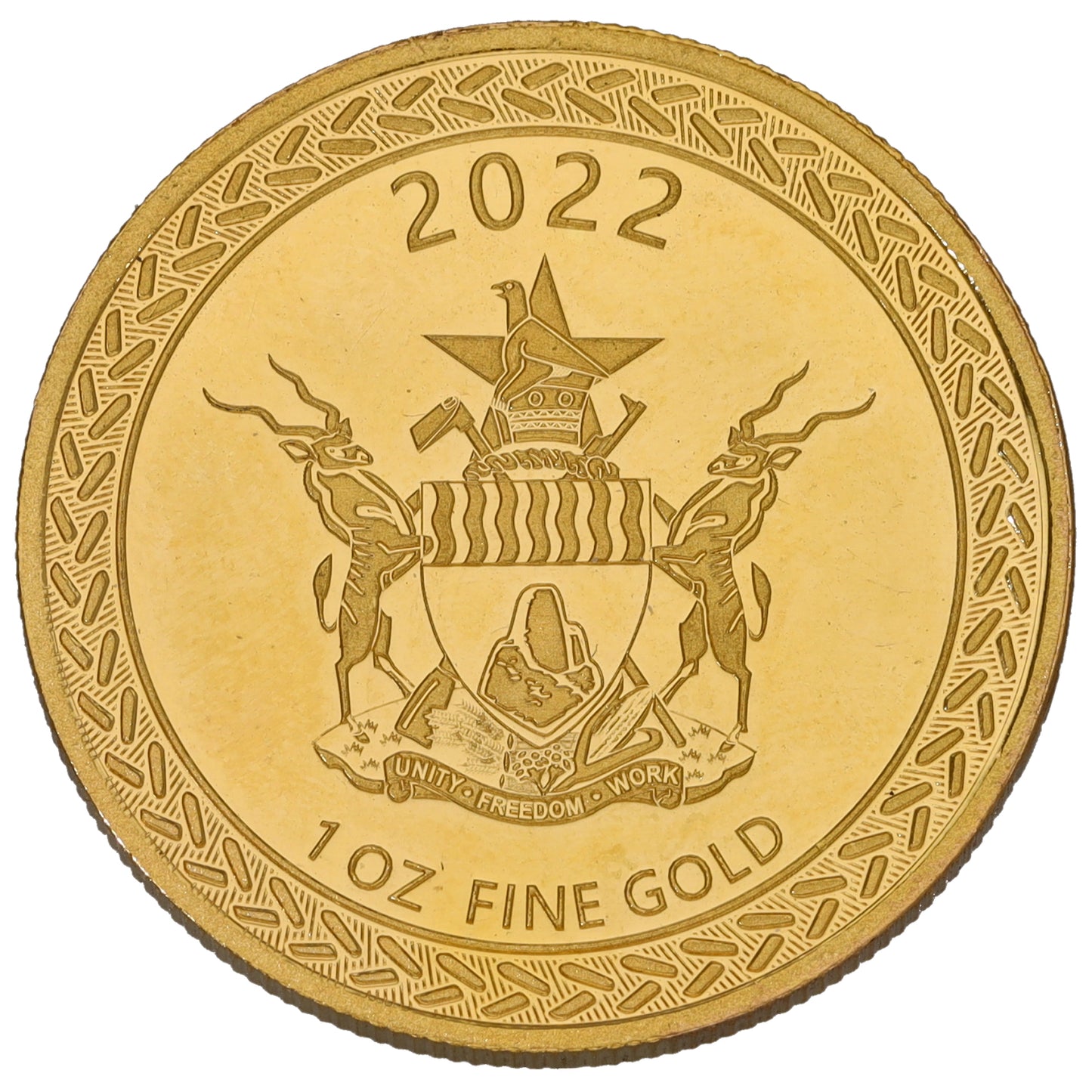24ct Gold Zimbabwe 1 OZ Coin 2022