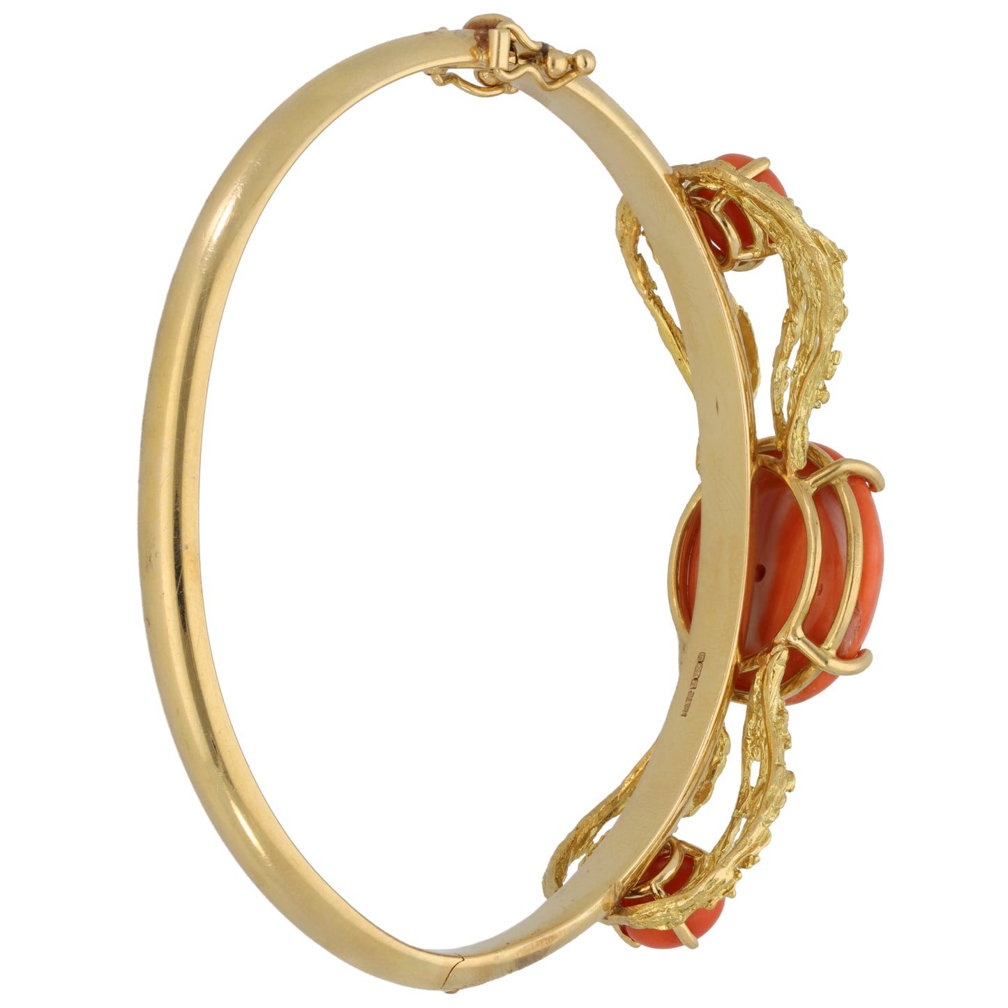 18ct Gold Coral Earrings, Necklace & Bracelet Jewellery Set