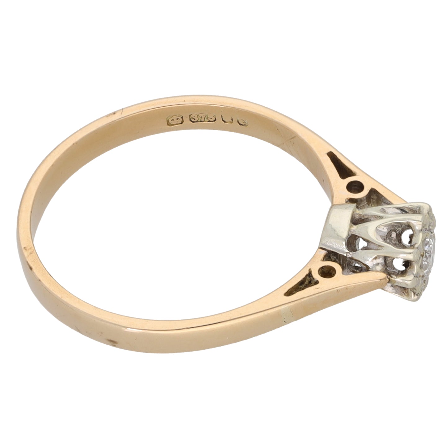 9ct Gold 0.10ct Diamond Solitaire Ring Size M