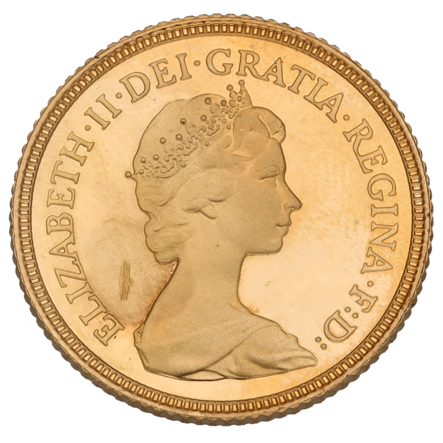 22ct Gold Queen Elizabeth II Half Sovereign Coin 1980