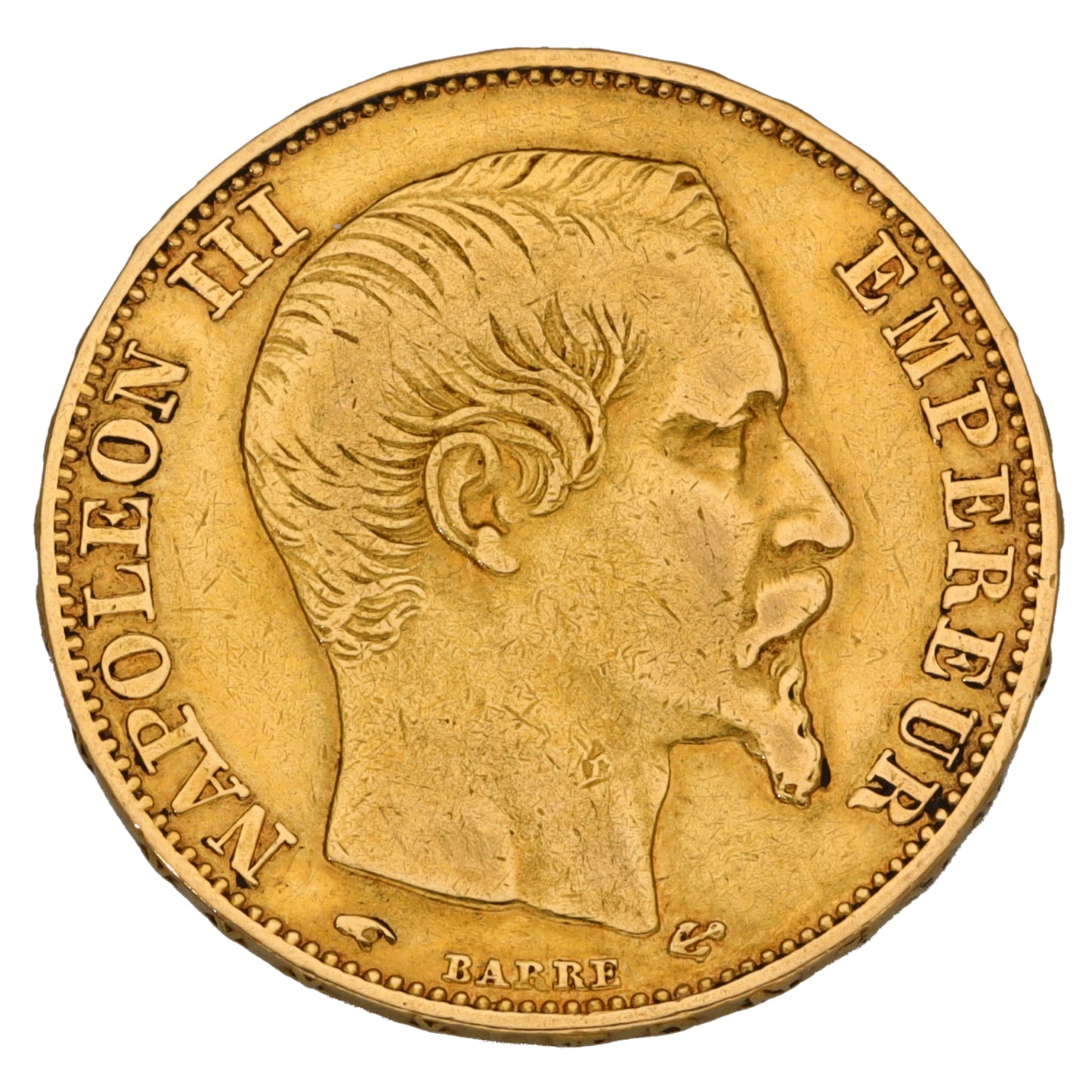 22ct Gold French 20 Francs Coin 1857
