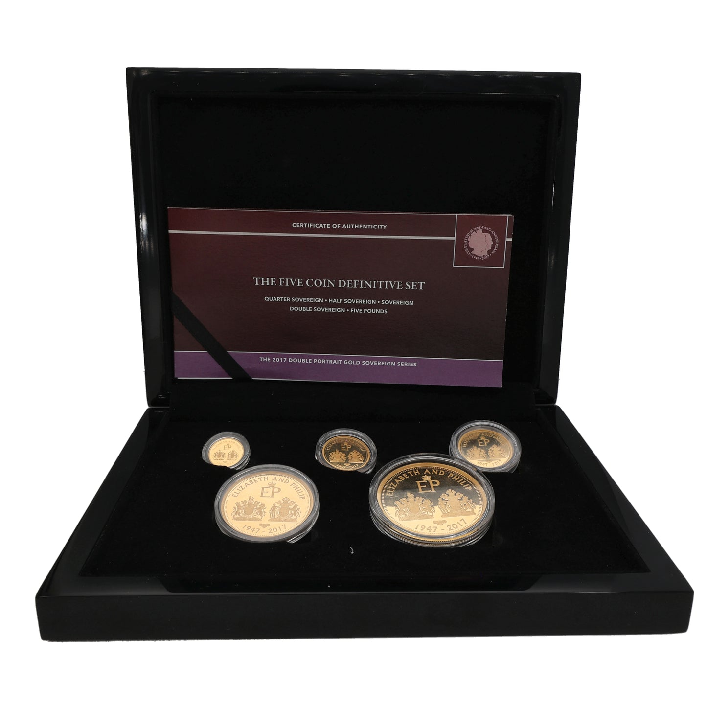 22ct Gold Elizabeth & Phillip 5 Coin Definitive Coin Set 2017