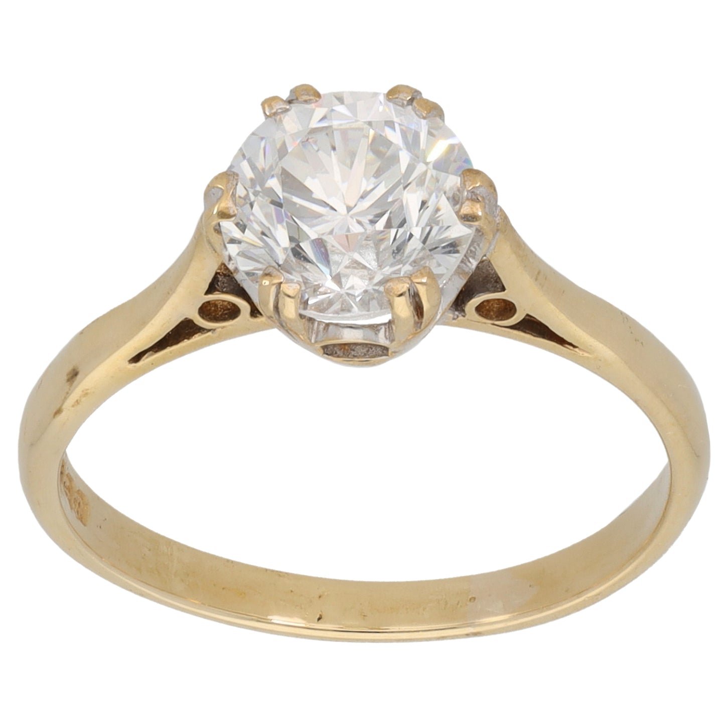 9ct Gold Cubic Zirconia Single Stone Ring Size M