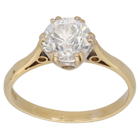 9ct Gold Cubic Zirconia Single Stone Ring Size M