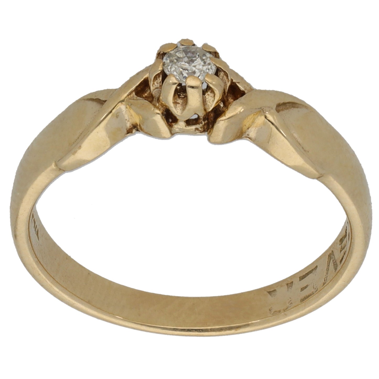 9ct Gold 0.10ct Diamond Solitaire Ring Size M