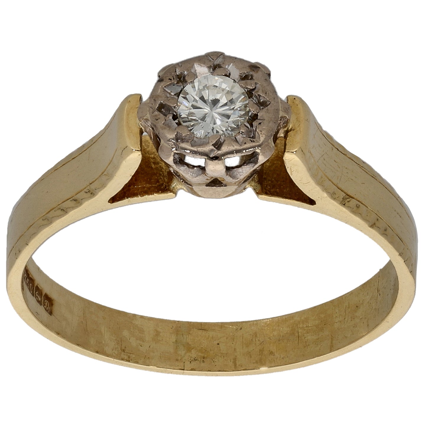 18ct Gold 0.13ct Diamond Solitaire Ring Size O
