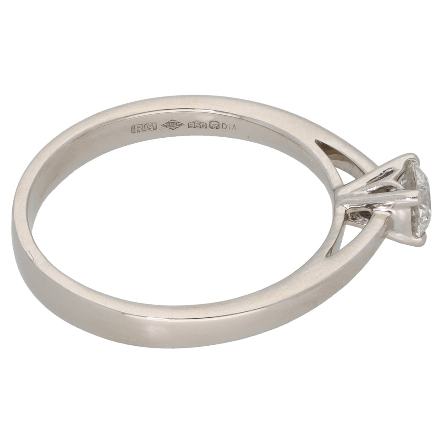 Platinum 0.33ct Diamond Solitaire Ring Size O