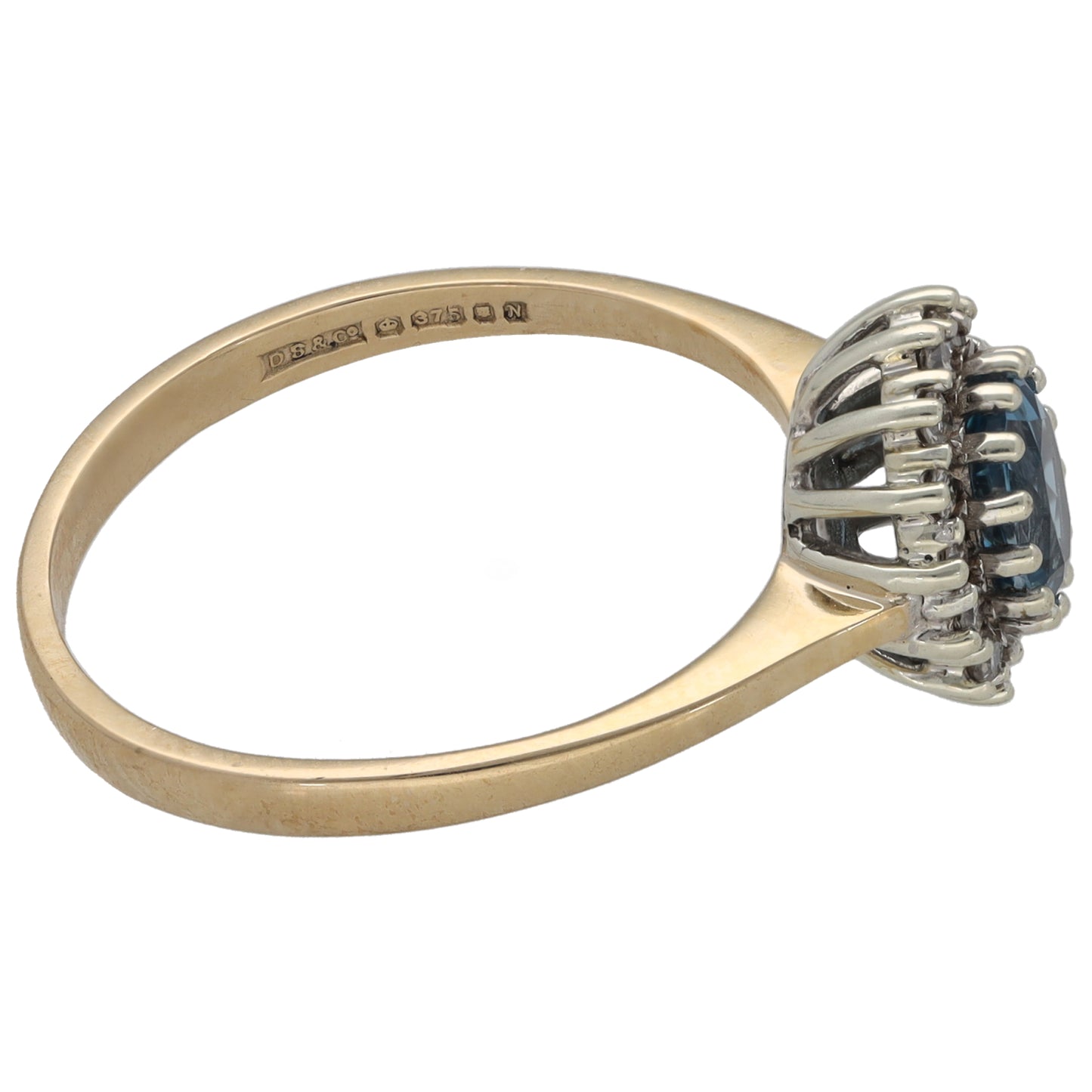 9ct Gold Topaz & 0.28ct Diamond Dress/Cocktail Ring Size P
