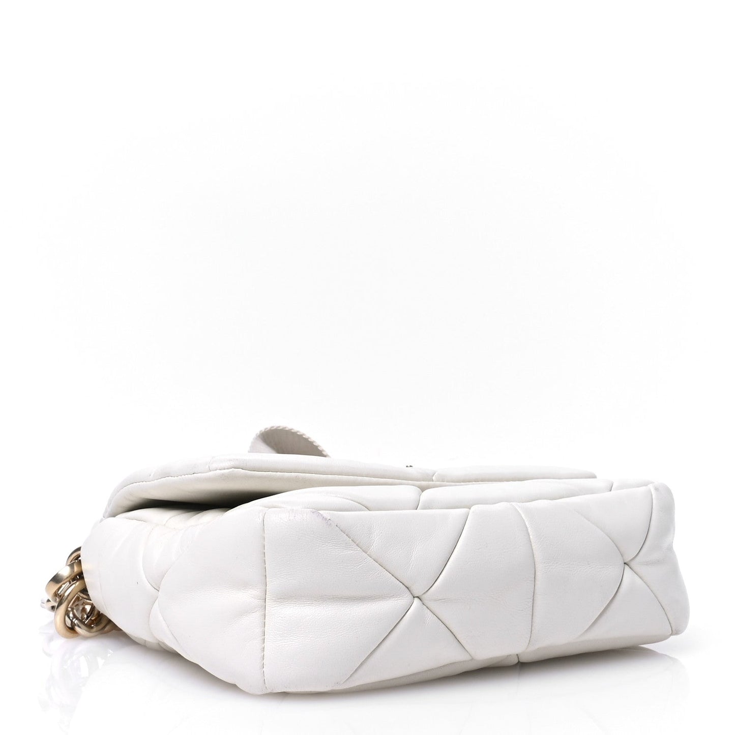 Prada Triangle Quilted Patchwork System Flap Nappa Re-Nylon Bag - White