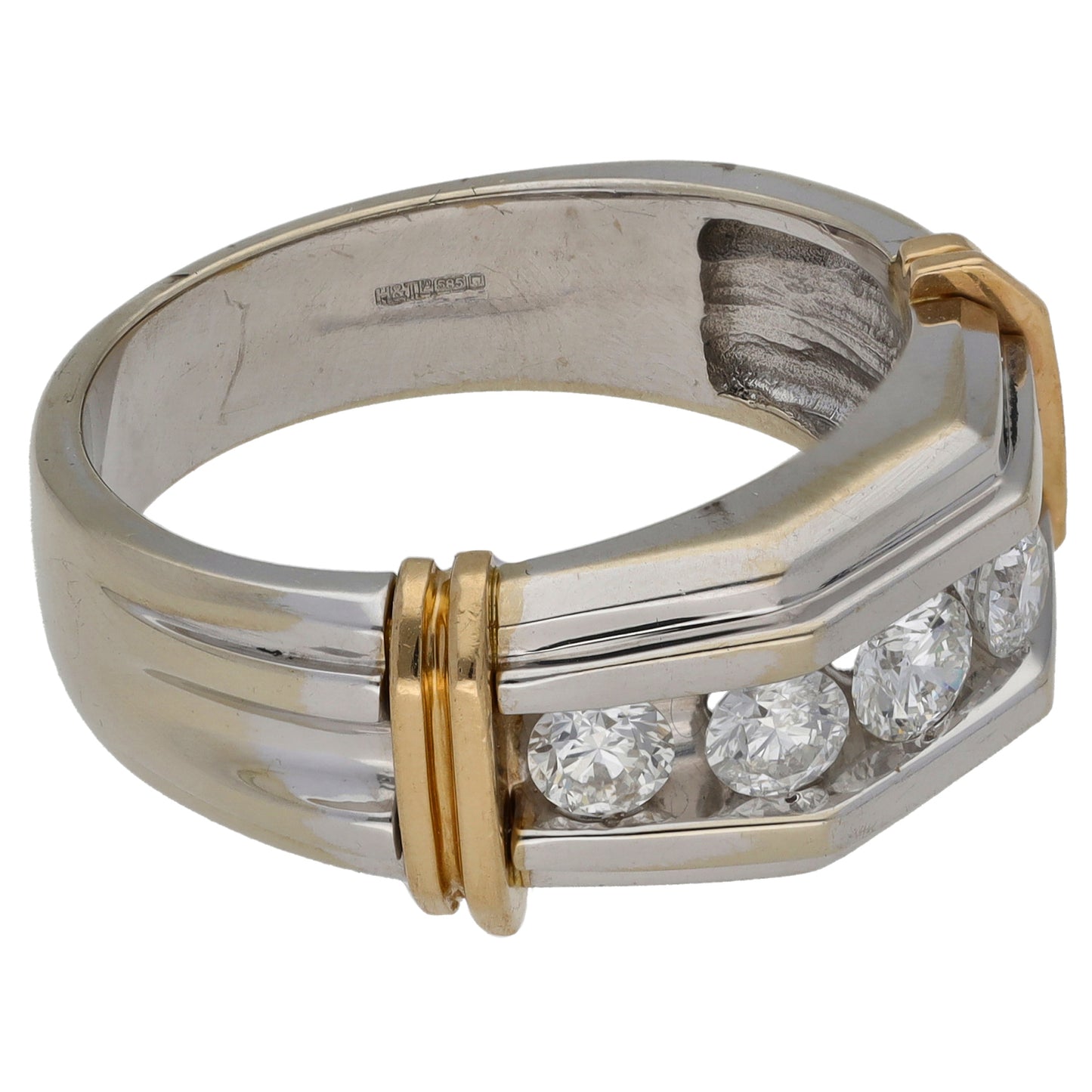 14ct Bi-Colour Gold 1.00ct Diamond Alternative Ring Size V