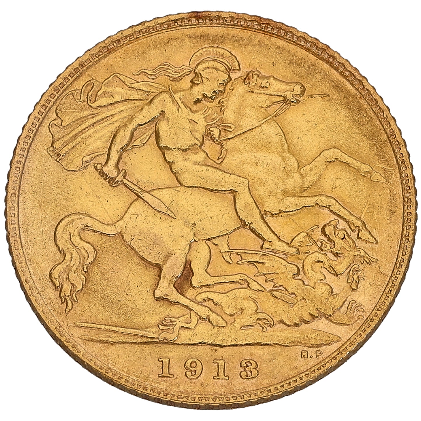 22ct Gold King George V Half Sovereign Coin 1913