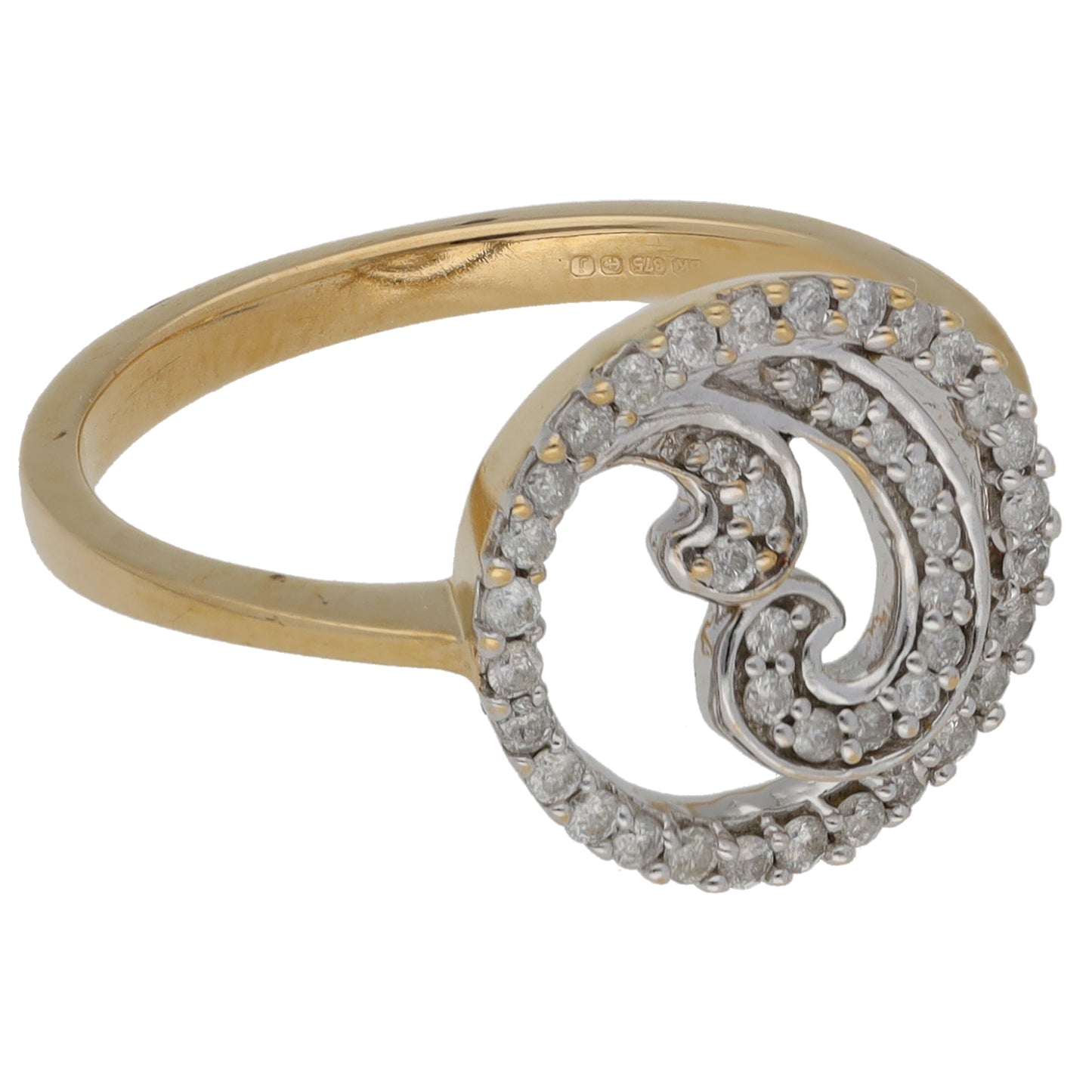 9ct Gold 0.355ct Diamond Dress/Cocktail Ring Size N