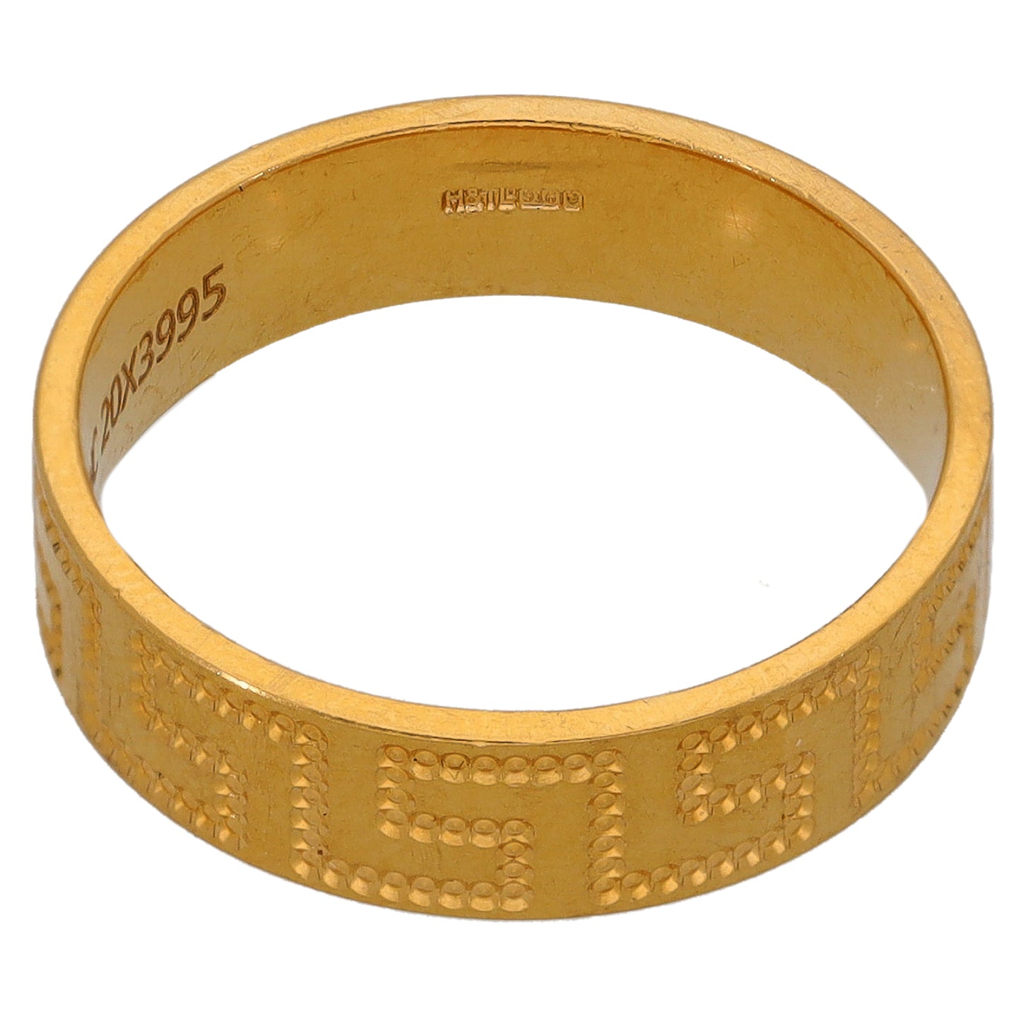 22ct Gold Patterned Wedding Ring Size N