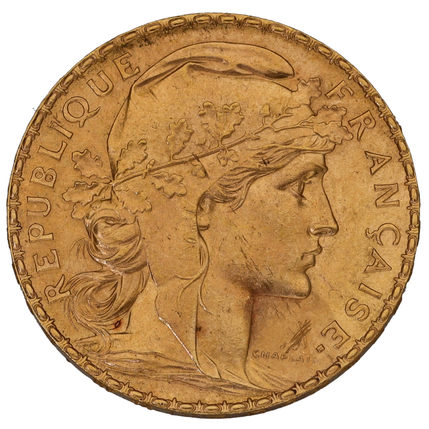 22ct Gold French 20 Francs Coin 1914