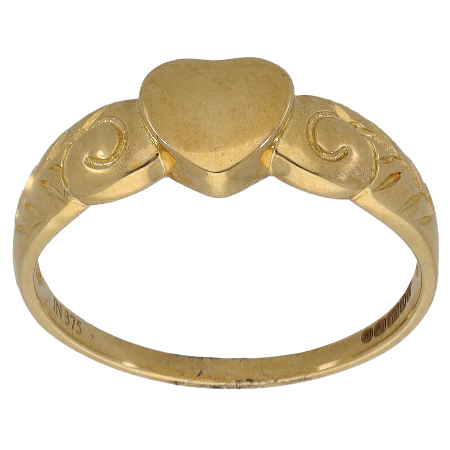 9ct Gold Heart Ring Size P