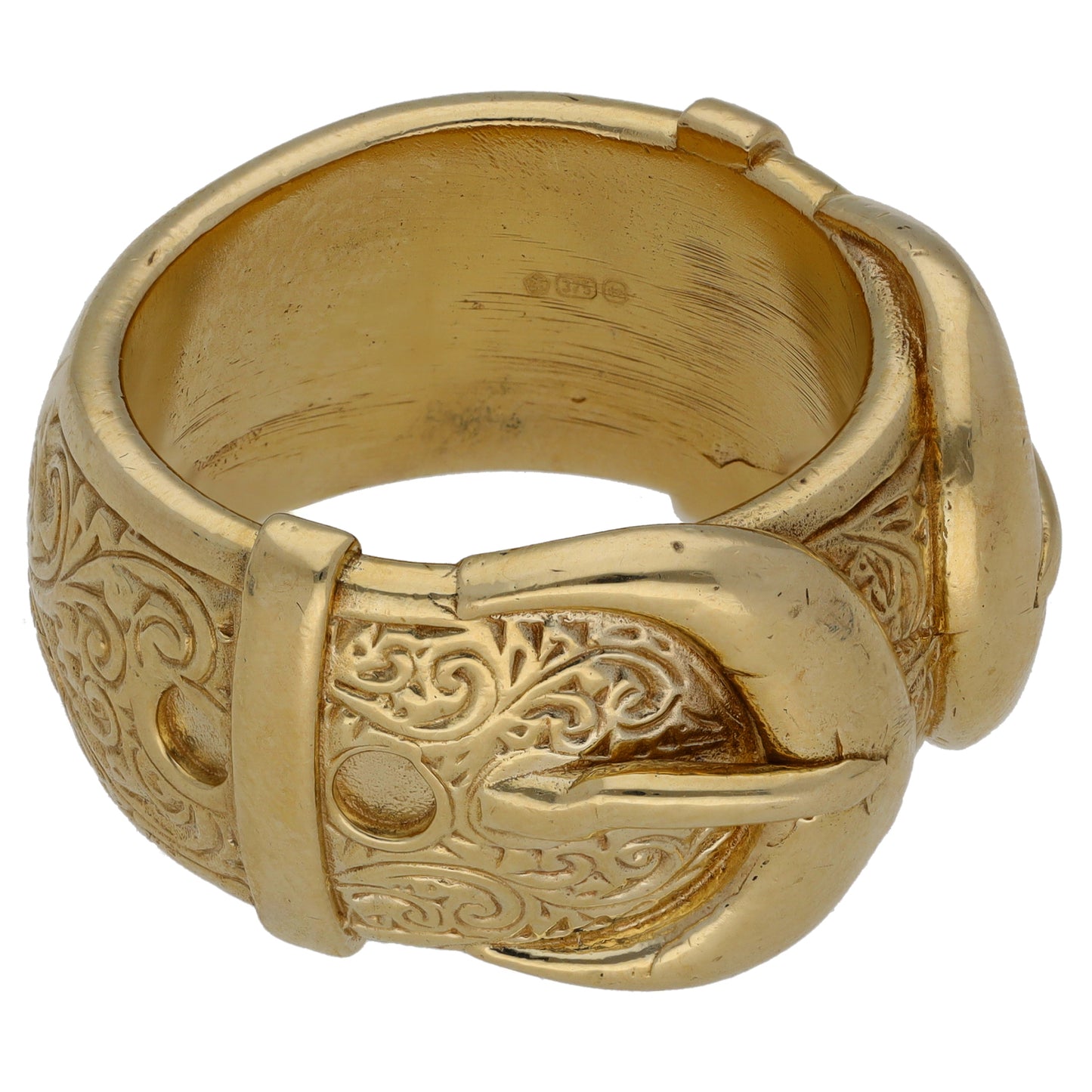 9ct Gold Buckle Ring Size Z+1