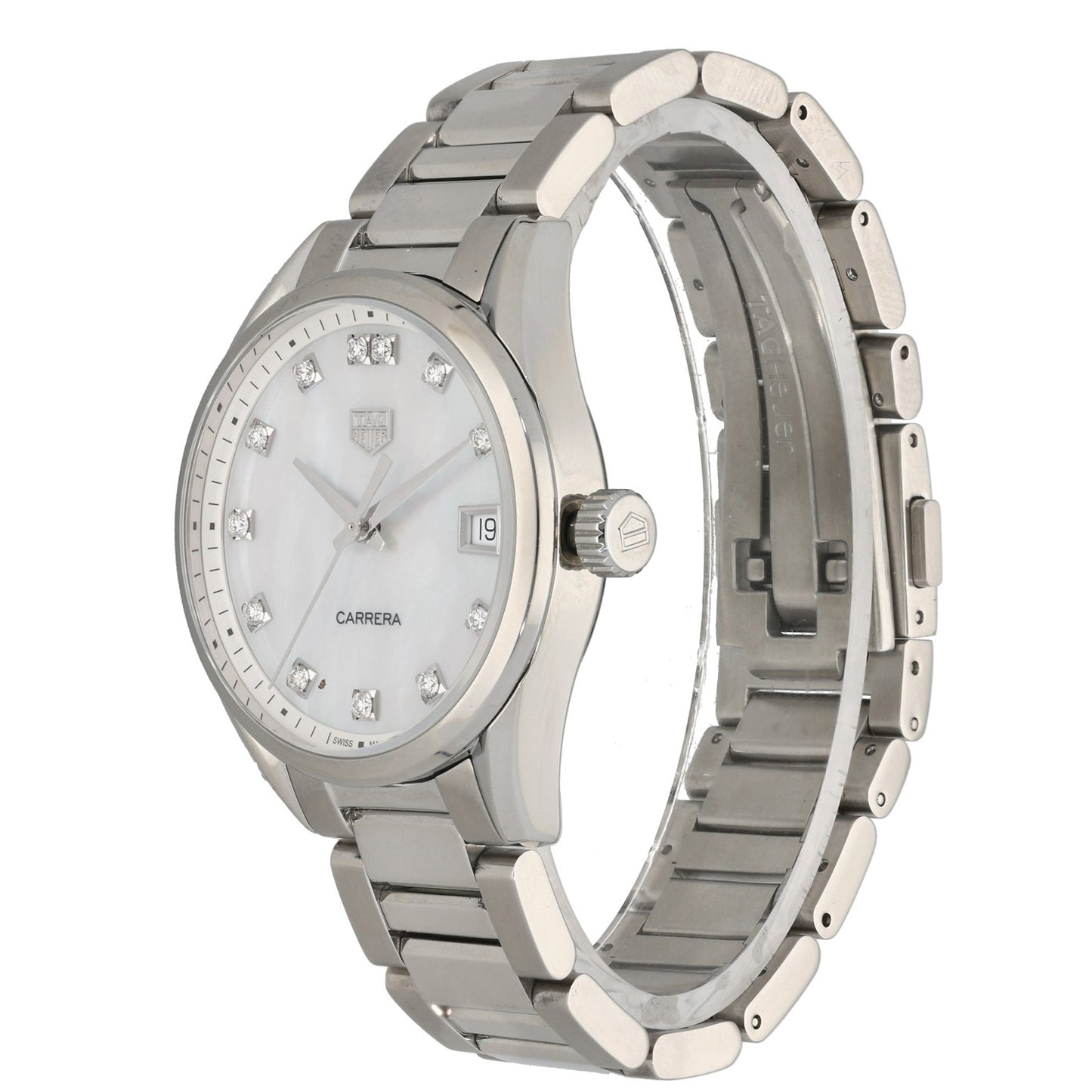 Tag Heuer Carrera WBK1318. mother of pearl, stainless steel, link bracelet