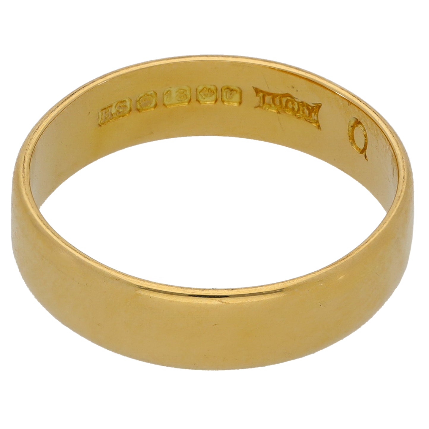 18ct Gold Plain Wedding Ring Size P