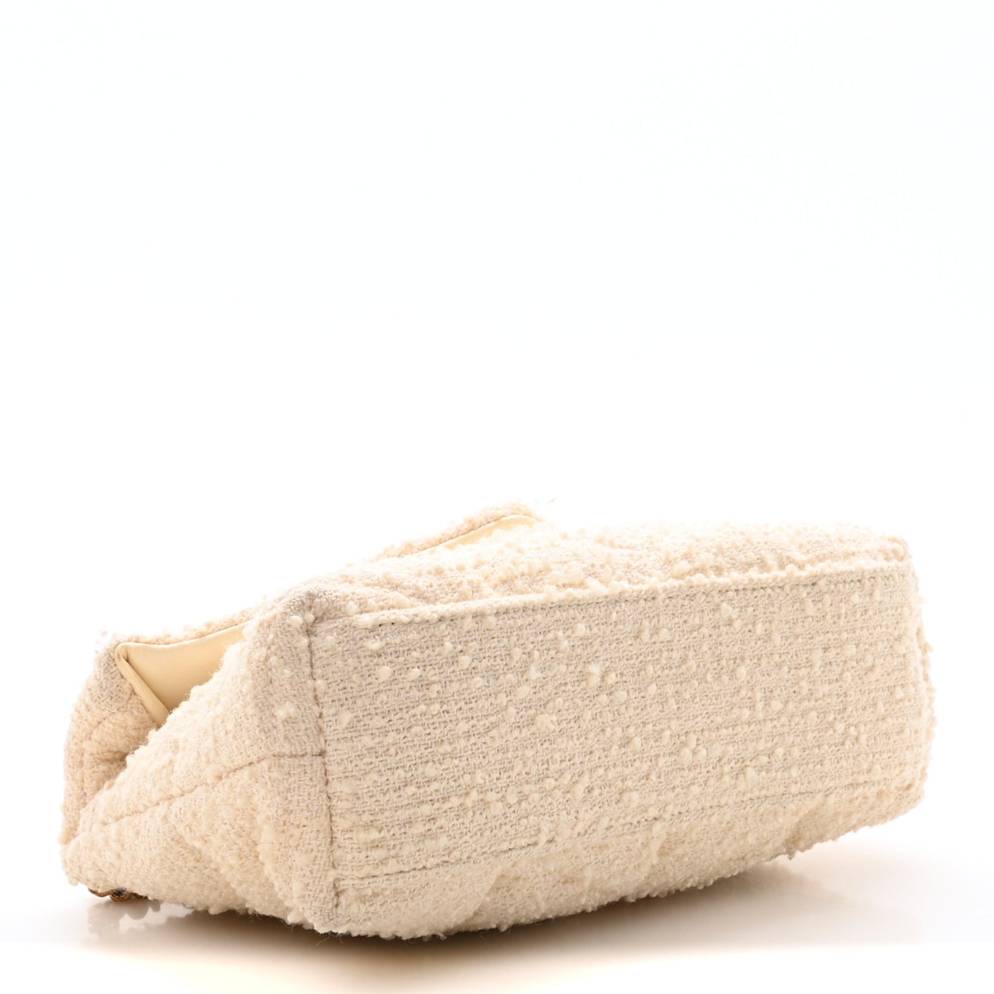 Yves Saint Laurent Loulou Puffer Bouclé Tweed Bag - Ivory