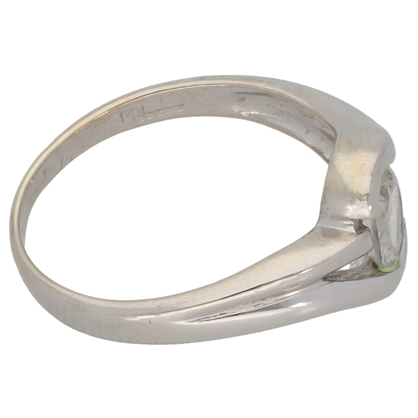 9ct White Gold Moonstone Single Stone Ring Size M