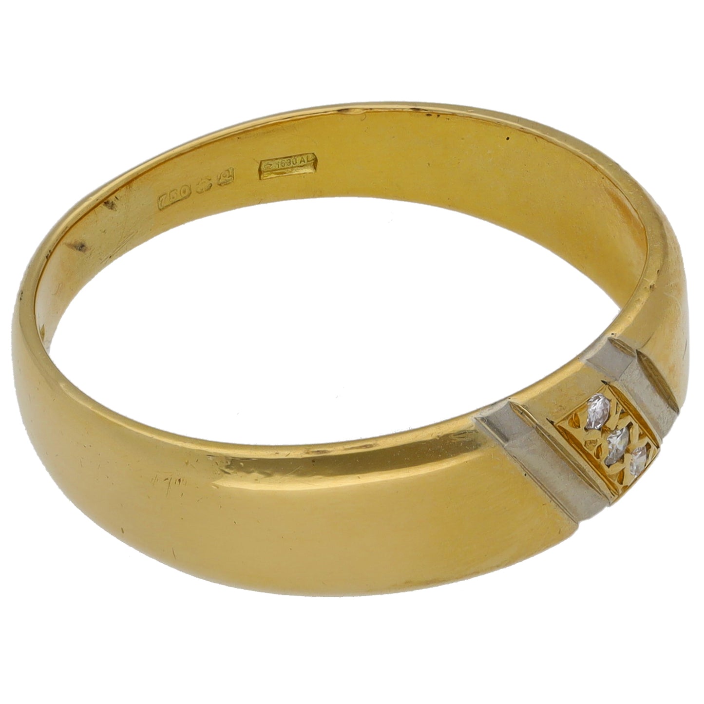18ct Bicolour Gold 0.03ct Diamond Trilogy Ring Size T