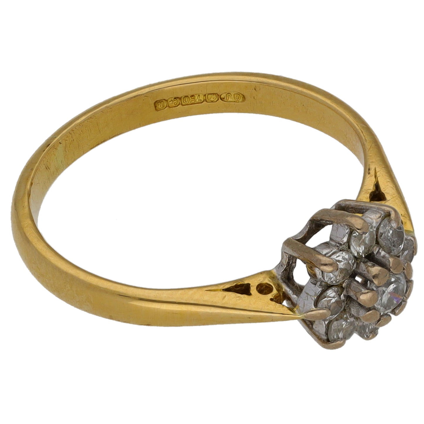 18ct Gold 025ct Diamond Cluster Ring Size L