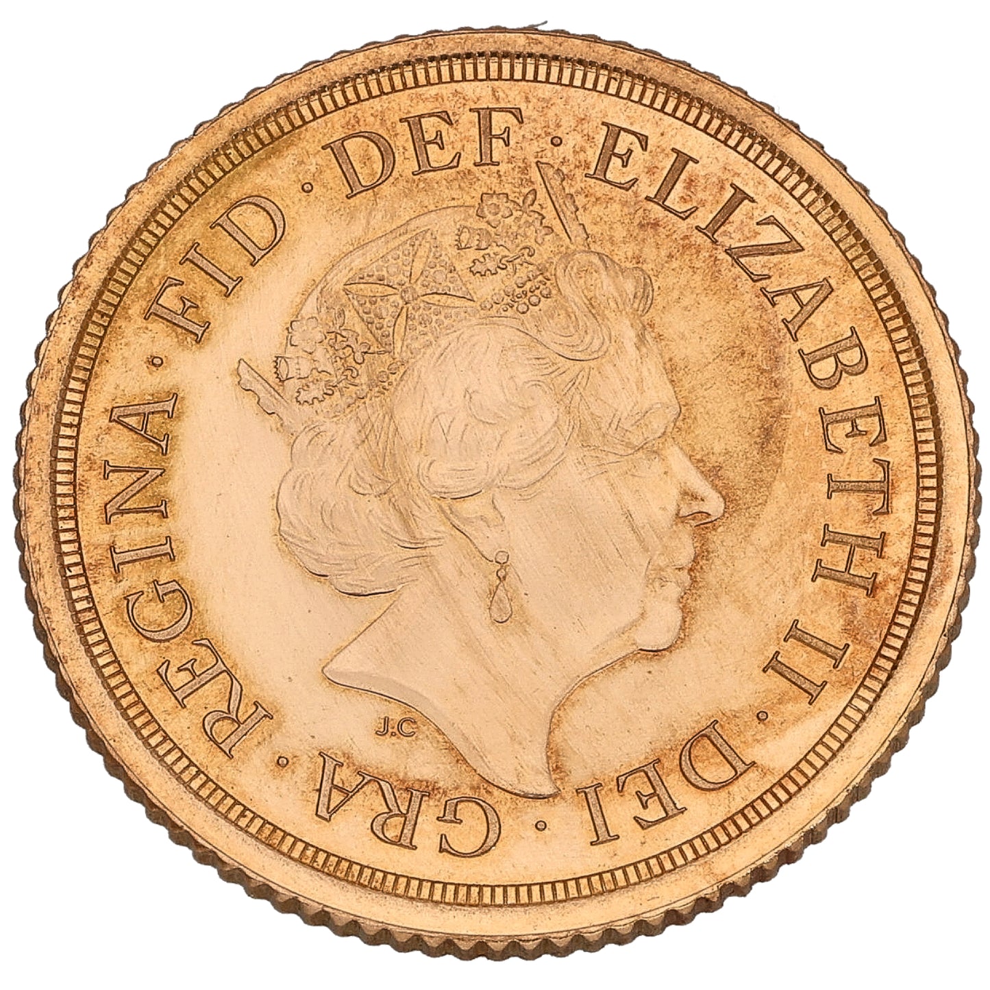 22ct Gold Queen Elizabeth II Half Sovereign Coin 2018