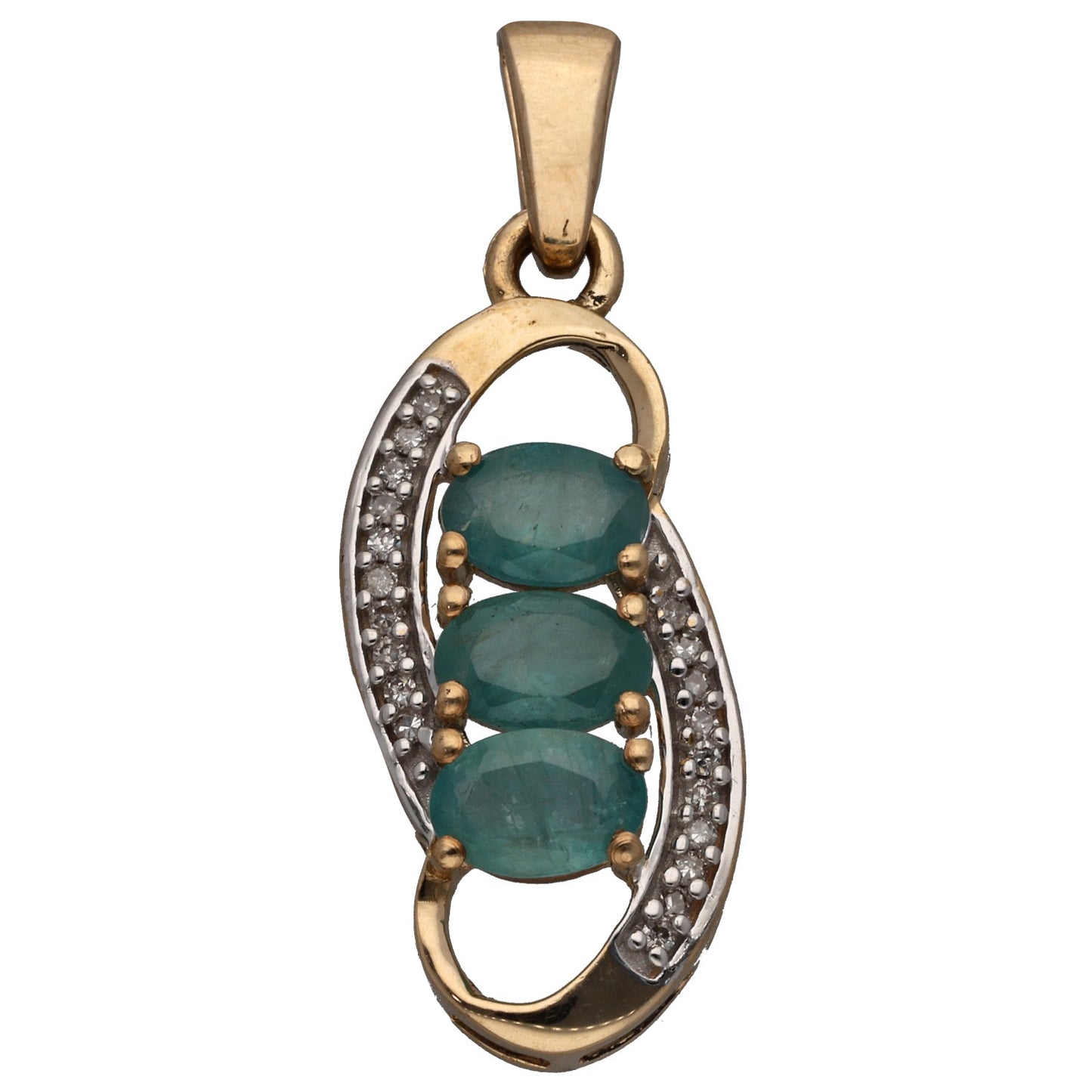9ct Gold Grandidierite & 0.10ct Diamond Dress/Cocktail Pendant