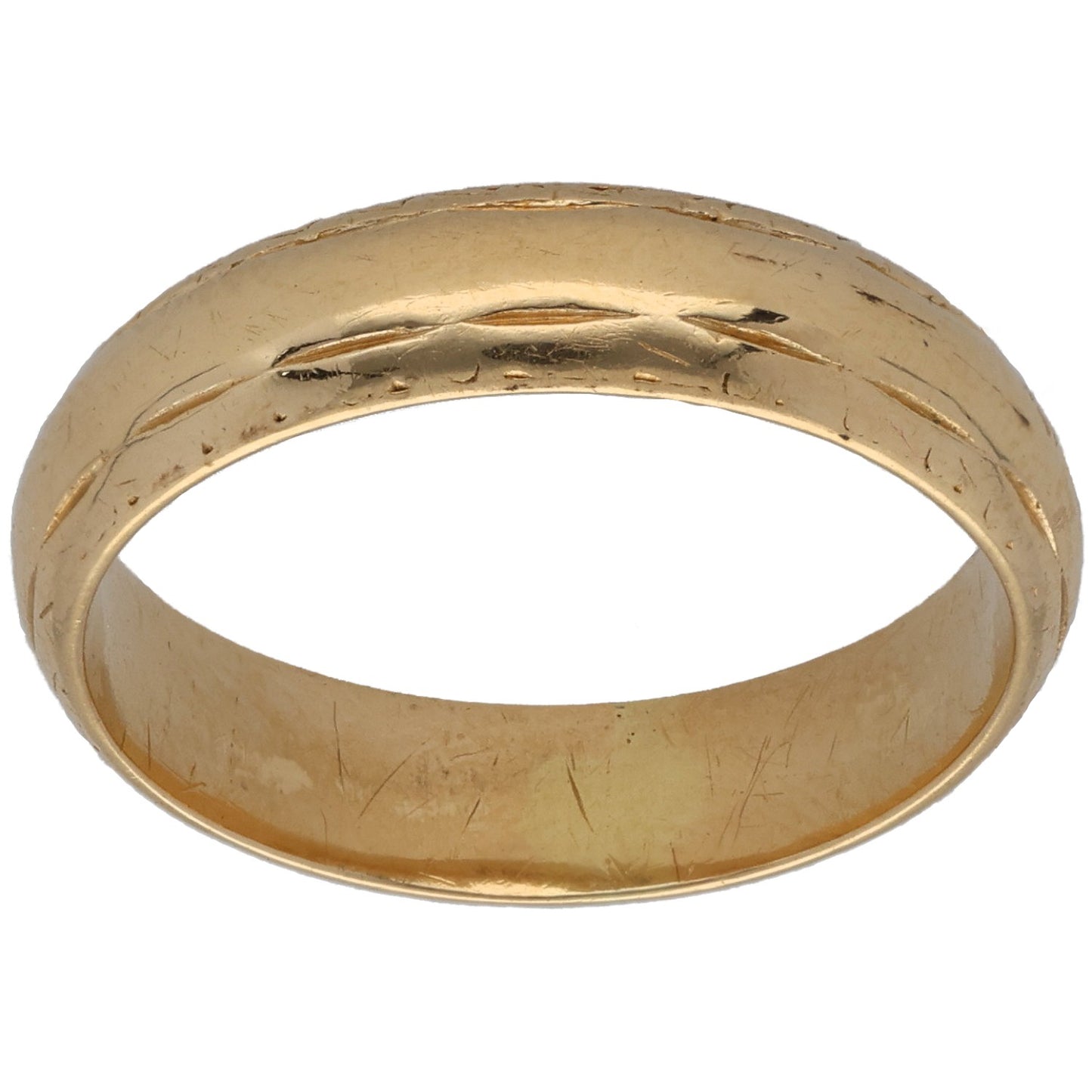 18ct Gold Plain Wedding Ring Size M