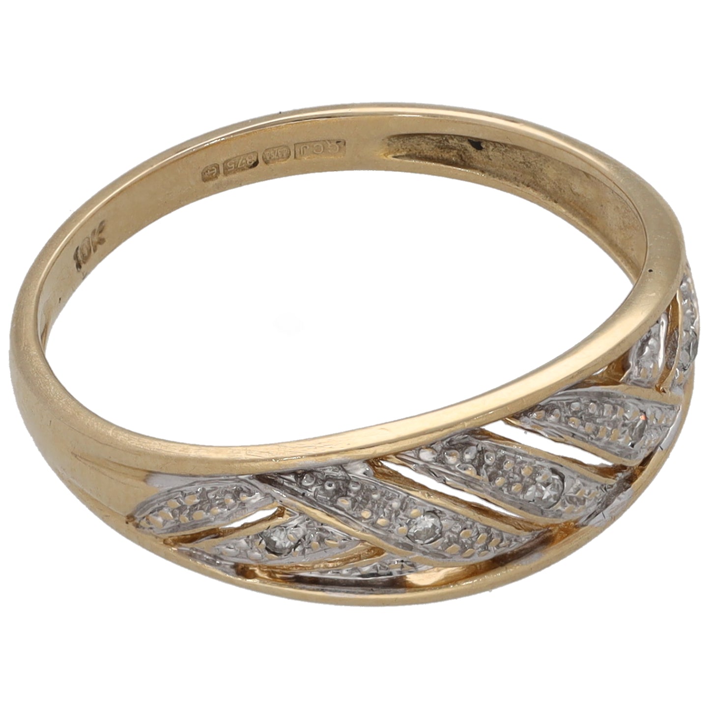 9ct Gold 0.025ct Diamond Dress/Cocktail Ring Size N