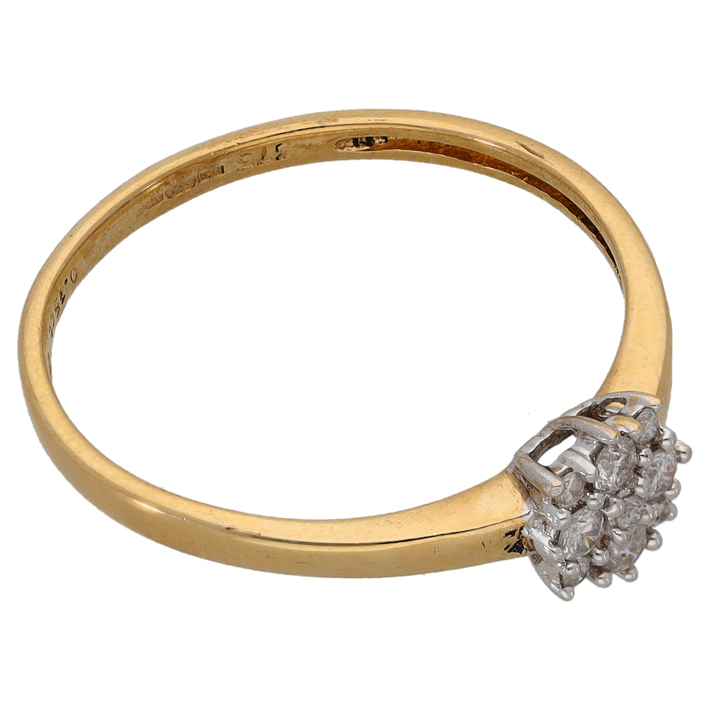 9ct Gold 0.15ct Diamond Cluster Ring Size P