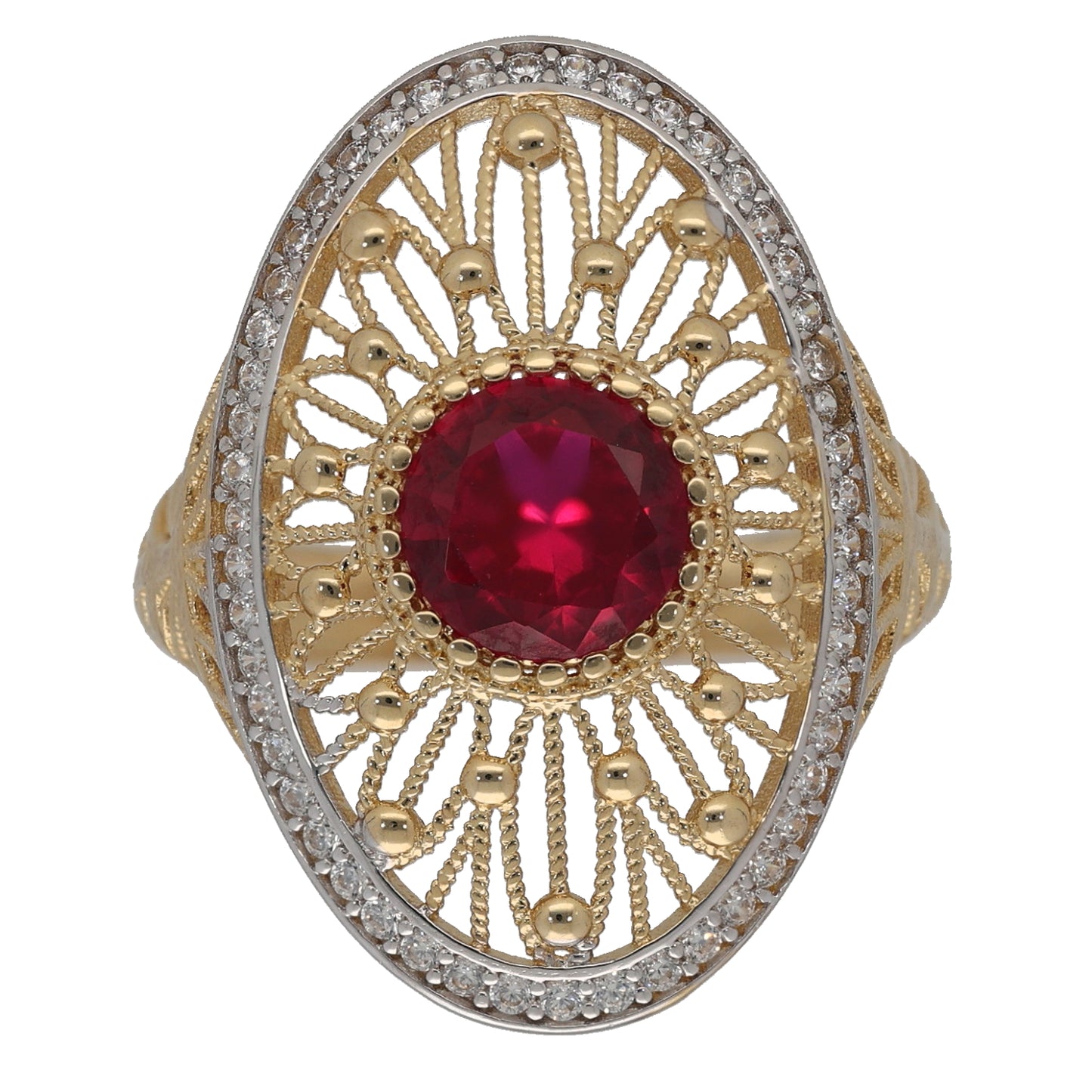 14ct Gold Imitation Dress/Cocktail Ring Size Q