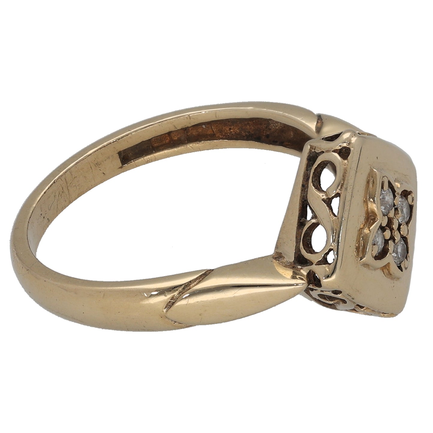 9ct Gold Cubic Zirconia Cluster Ring Size O