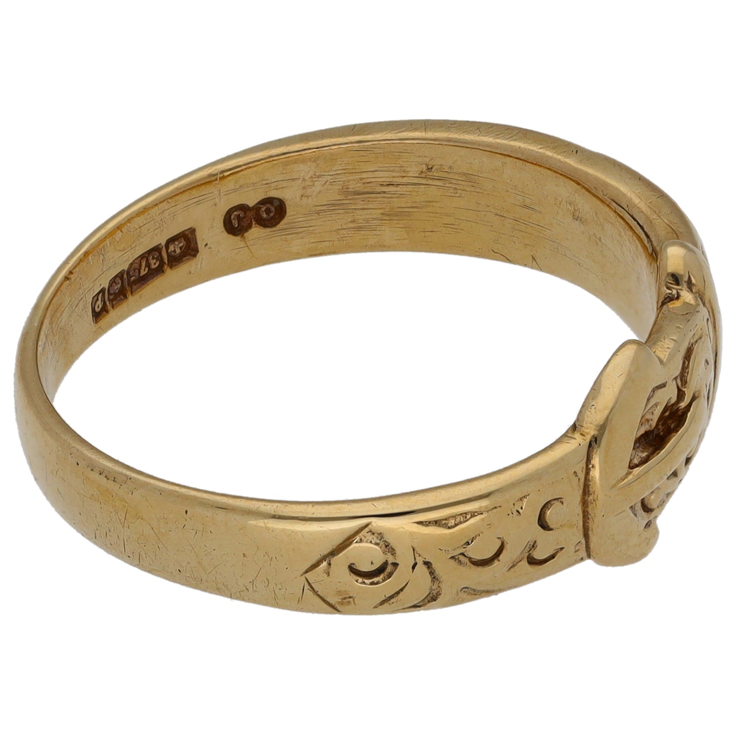 9ct Gold Buckle Ring Size R