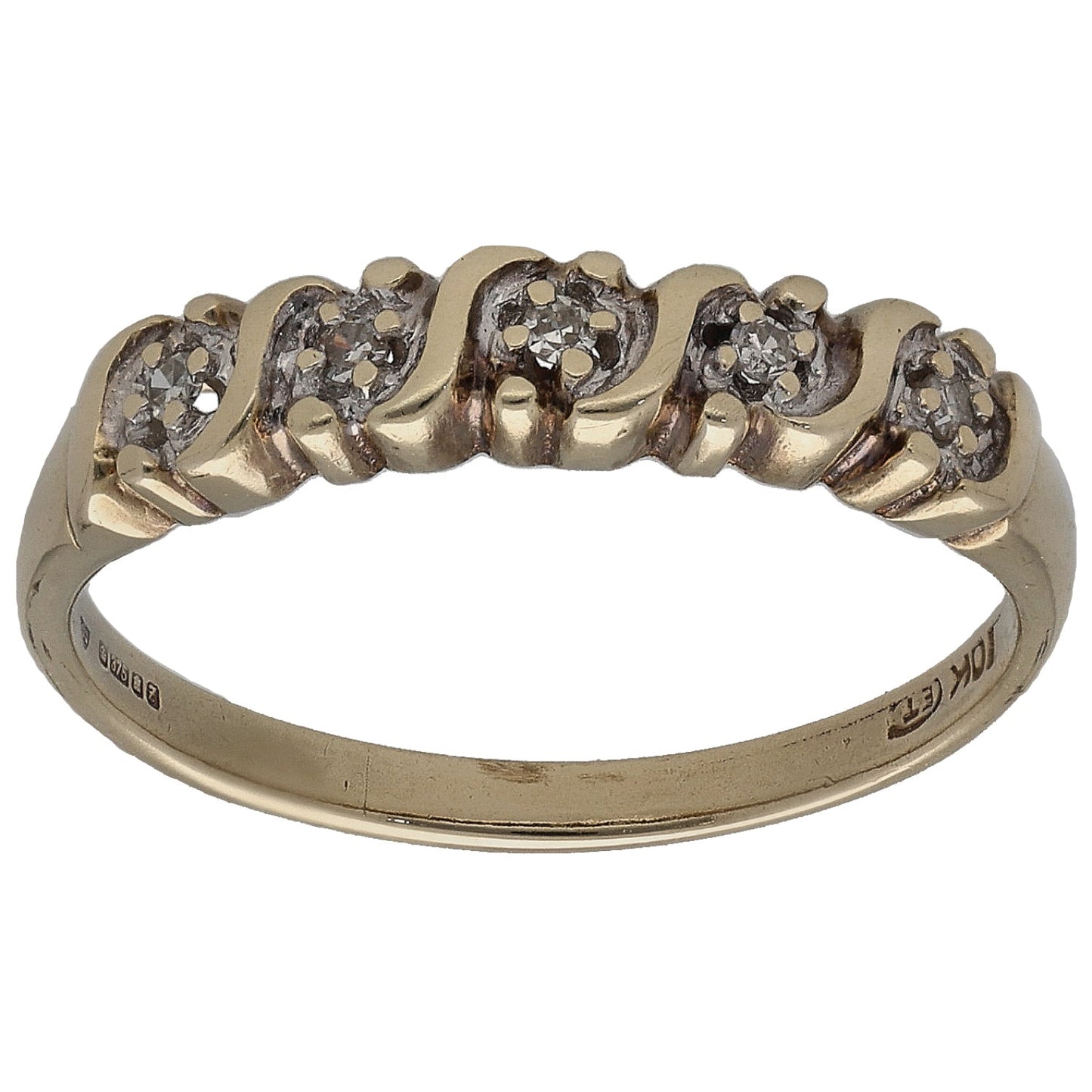 9ct Gold 0.025ct Diamond Half Eternity Ring Size M