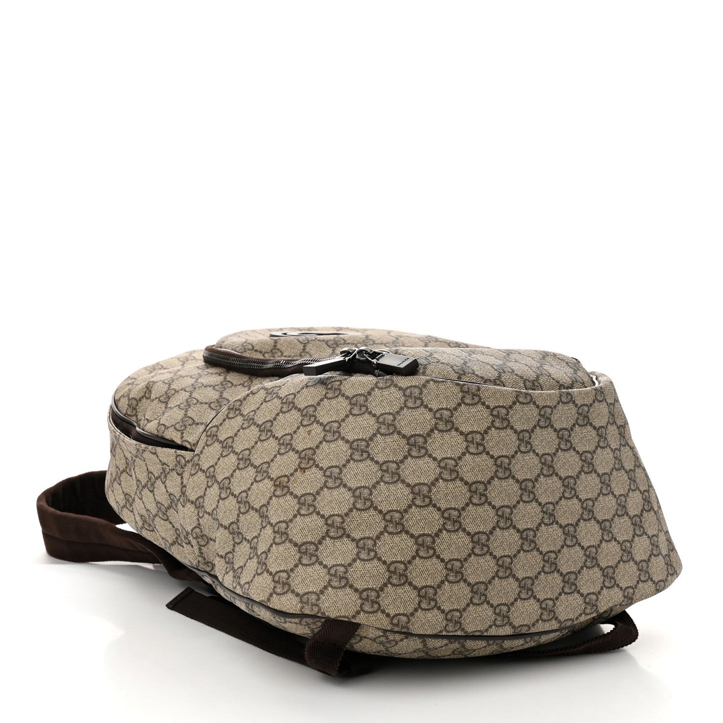 Gucci Interlocking G Backpack GG Supreme Coated Canvas Bag - Beige & Brown