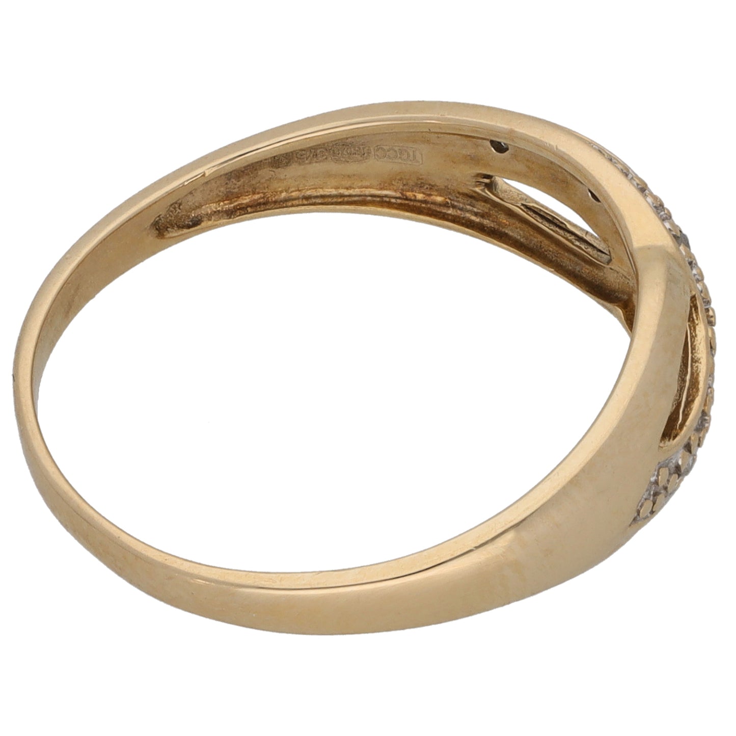 9ct Gold 0.03ct Diamond Dress/Cocktail Ring Size P