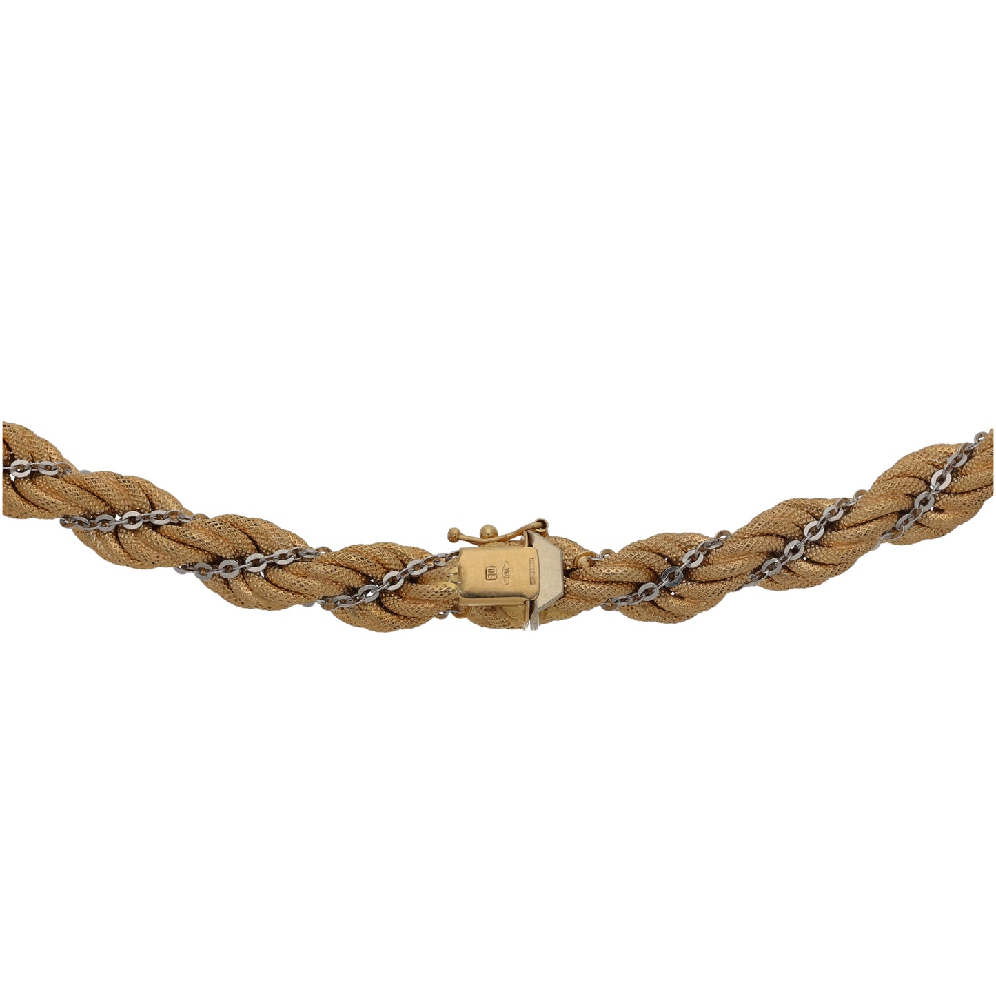 18ct Bicolour Gold Rope Chain 20"