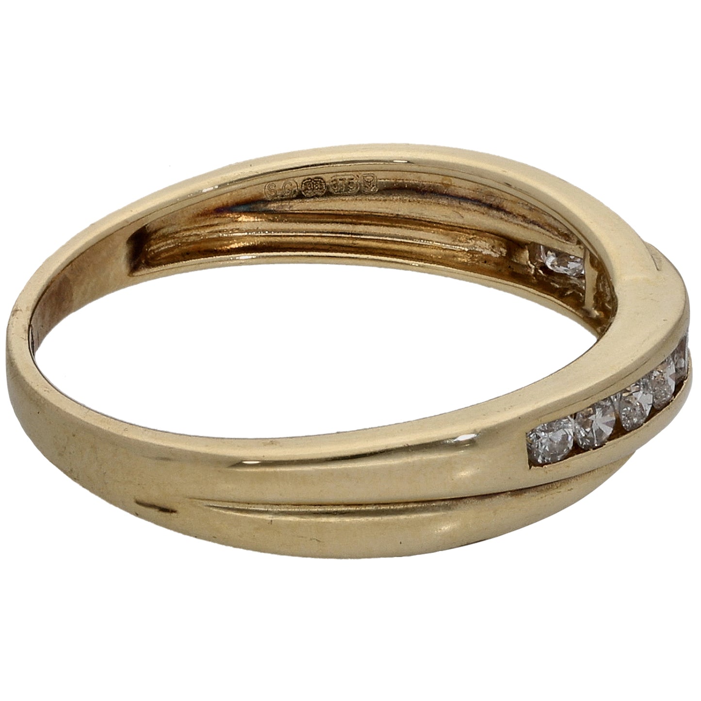 9ct Gold 0.25ct Diamond Half Eternity Ring Size N