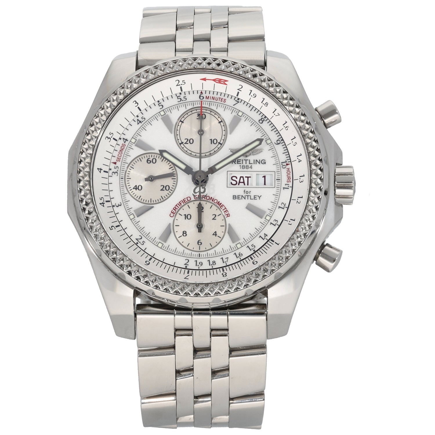 Breitling Bentley GT A13362 45mm Stainless Steel Watch H&T