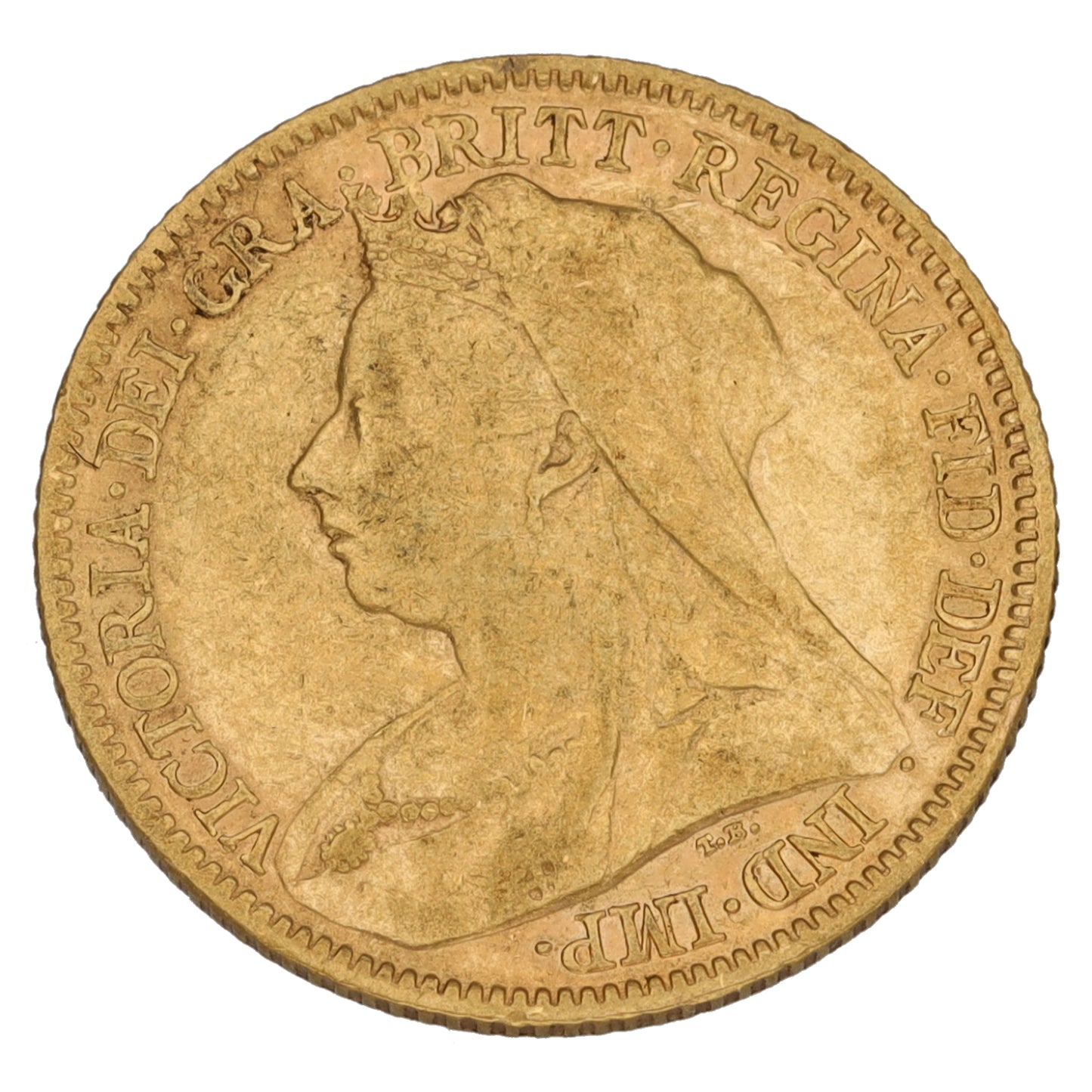 22ct Gold Queen Elizabeth II Half Sovereign Coin 1900