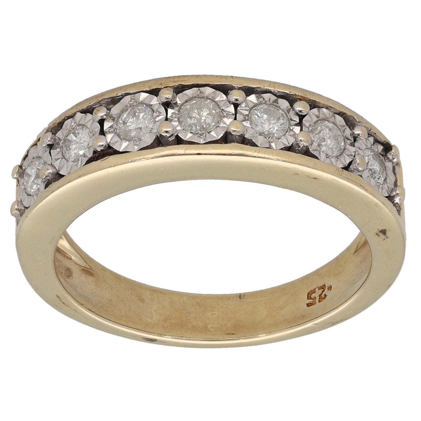 9ct Gold 0.25ct Diamond Half Eternity Ring Size L