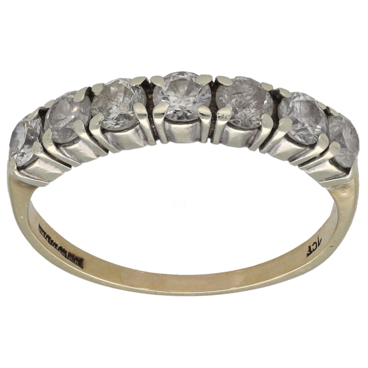 9ct Gold 1.00ct Diamond Half Eternity Ring Size O