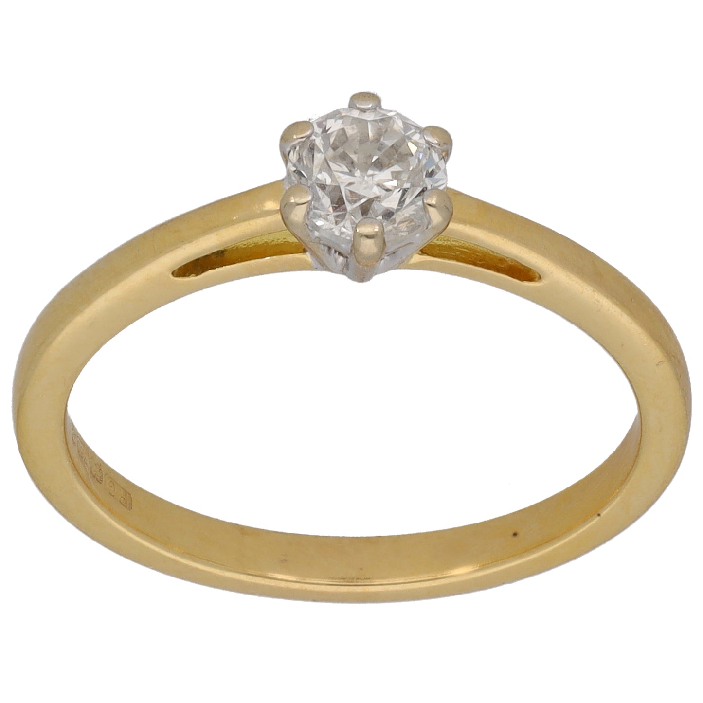 18ct Gold 0.50ct Diamond Solitaire Ring Size O