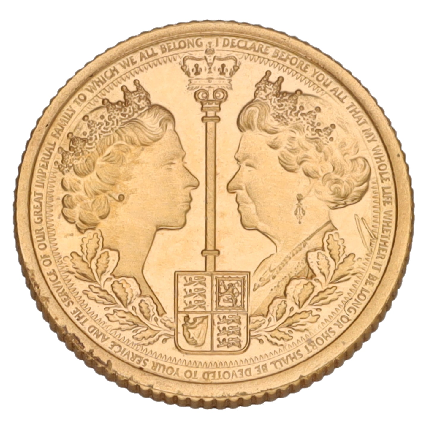 22ct Gold Queen Elizabeth II Quarter Sovereign Coin 2022