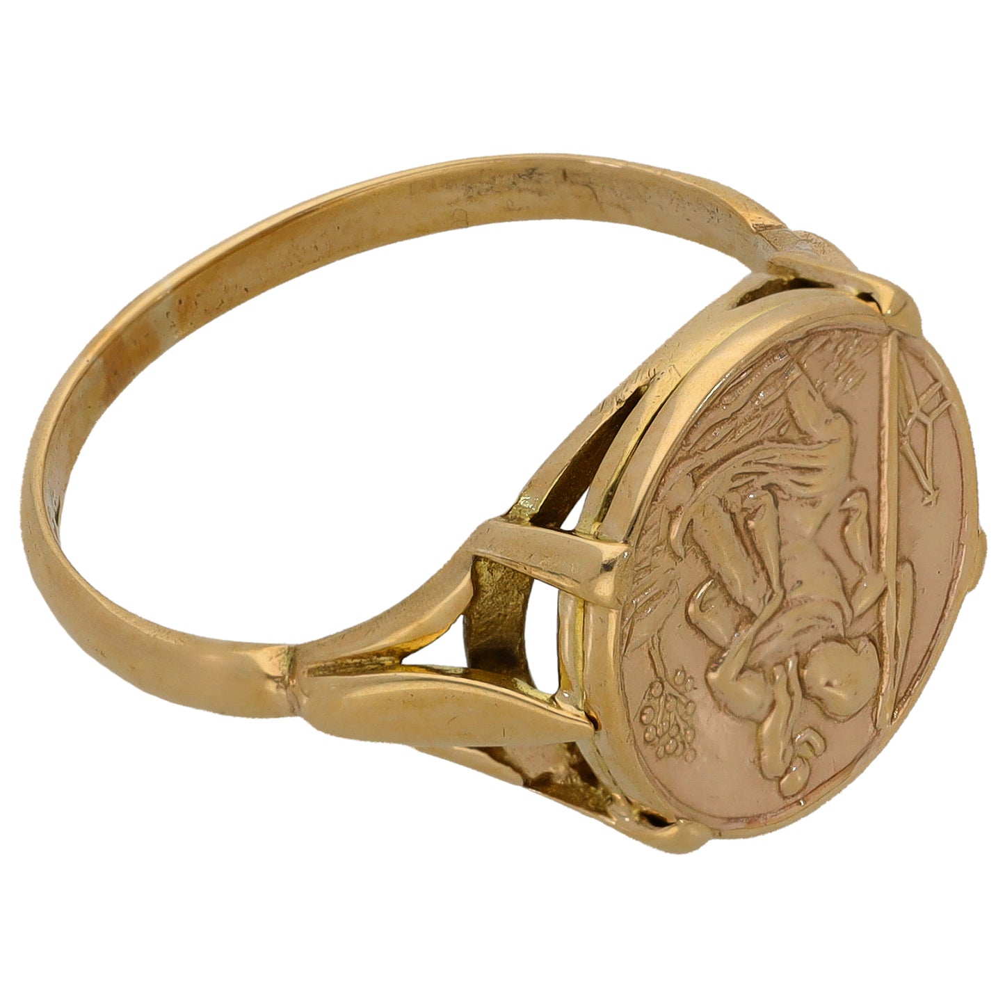 9ct Gold St Christopher Ring Size Q
