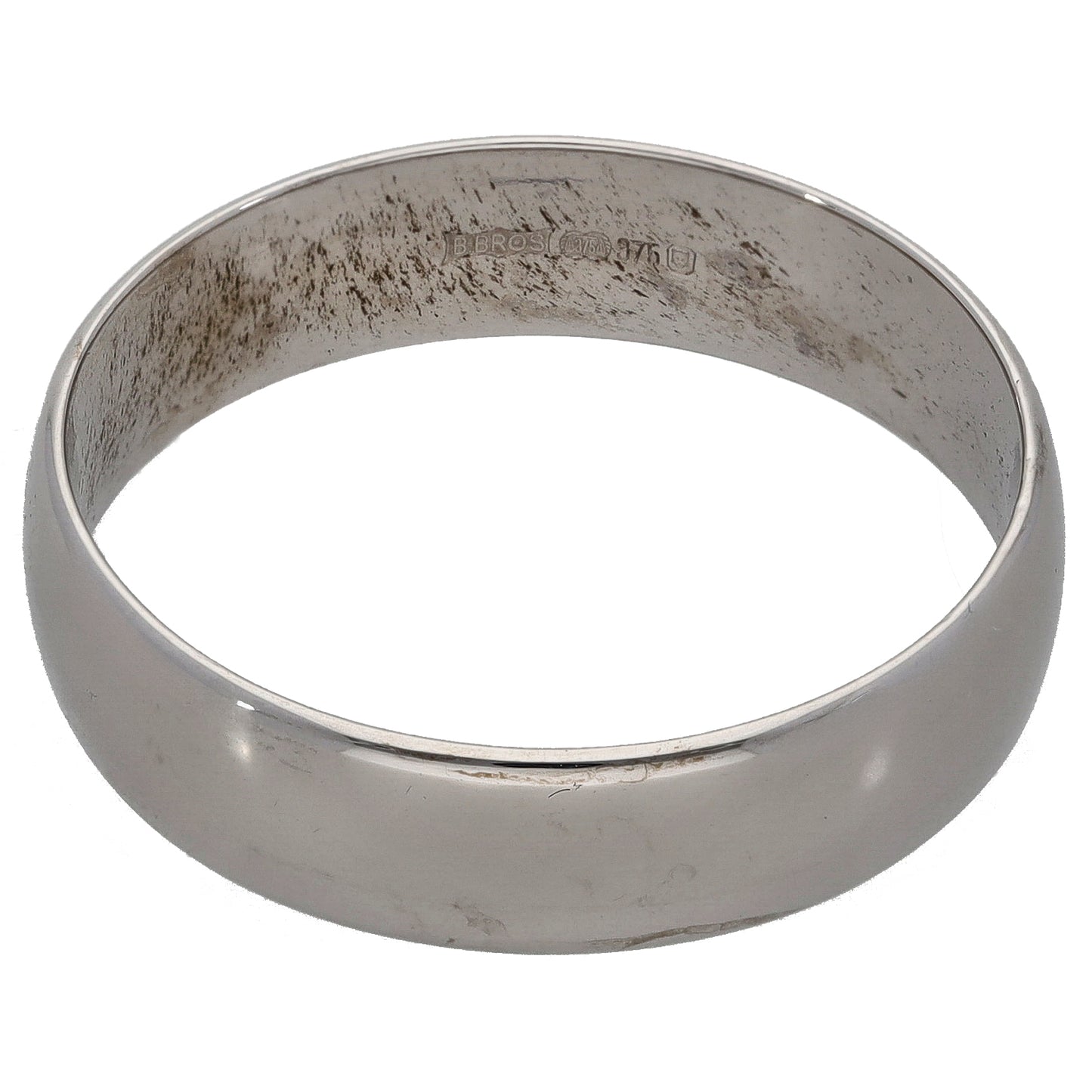 9ct White Gold Plain Wedding Ring Size X