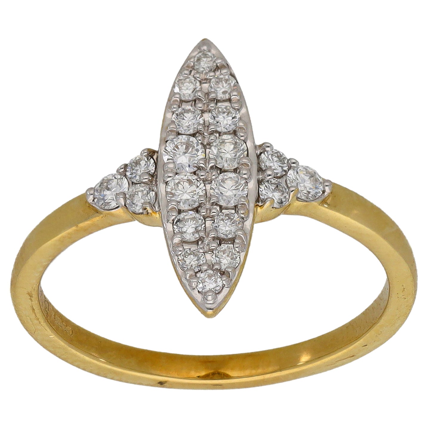 9ct Gold 0.40ct Diamond Cluster Ring Size L
